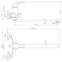 Смеситель для ванны Rossinka универсальный Хром арт-Y35-32 — фото 2, Смеситель для ванны