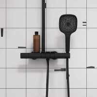 Душевая система Iddis SpaHome с термостатом Черная матовая арт-SPHBLTKi06 — фото 3, Душевые стойки