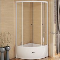 Душевой уголок Radomir 90x90 с поддоном профиль Белый стекло прозрачное арт-1-03-1-0-0-0020 — фото 2, Душевые уголки четверть круга