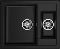GRANFEST Мойка QUADRO 610K 1,5-чаши 610*500мм черный арт.GF- арт-Q-610K черный — фото 2, Кухонные мойки