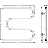 Водяной полотенцесушитель Сунержа М-образный 600х600 Хром арт-00-0007-6060 — фото 3, Водяные полотенцесушители