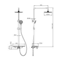 Душевая система AQUAme Серая арт-AQM8002G — фото 2, Душевые стойки