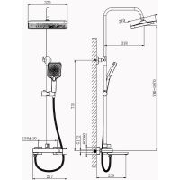 Душевая система Belz B672-7 Черная матовая арт-B24672-7 — фото 3, Душевые стойки