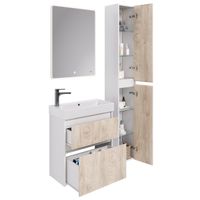 Товар: Тумба SLIM, 65 см, подвесная/напольная, 2 ящика, белый глянец / дуб кантри арт-99.0501 - фото 2 Тумба SLIM, 65 см, подвесная/напольная, 2 ящика, белый глянец / дуб кантри арт-99.0501 — фото 2, Тумбы под раковину