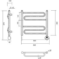 Электрический полотенцесушитель Domoterm Офелия П6 500x500 АБР ER Античная бронза арт-ОфелияП6500x500АБРER — фото 2, Электрические полотенцесушители