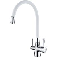 Смеситель для кухни Lemark Comfort Хром Белый арт-LM3075C-White — фото 1, Смесители для кухни