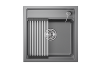 Granula-KS- кухонная мойка, кварц арт-5002, АЛЮМИНИУМ — фото 1, Кухонные мойки