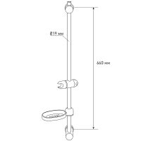 Душевая штанга Melodia della vita Standard Middle Хром арт-MKP20117BL — фото 2, Штанги для душа