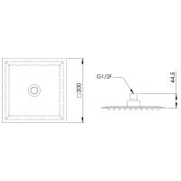 Верхний душ Remer Черный матовый арт-357UFS20NOx — фото 2, Верхние души
