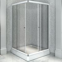 Душевой уголок Radomir 100x90 R с поддоном профиль Белый стекло прозрачное арт-1-03-1-2-0-1210 — фото 1, Прямоугольные душевые уголки