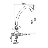 Смеситель для кухни Ledeme H08 4008L Хром арт-501805 — фото 2, Смесители для кухни