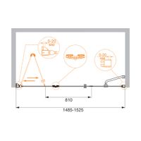Душевая дверь CEZARES арт-ELENA-W-BS-13-60+45/45-C-Cr — фото 3, Складные душевые двери
