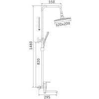 Душевая система Rose R21F Белая Хром арт-R2136F — фото 2, Душевые стойки