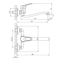 Смеситель для кухни Rossinka Хром арт-B35-24 — фото 2, Смесители для кухни