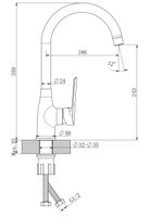 Смеситель "Lagos" д/кухни, R-излив, арт. арт-LG 519 — фото 2, Смесители для кухни