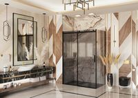 Душевой уголок Ambassador Benefit 150x80 профиль Черный стекло тонированное арт-19022204HBB-80HBB — фото 8, Прямоугольные душевые уголки