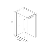 Душевая перегородка Iddis Slide 120 профиль Хром стекло прозрачное арт-SLI8CS2i23 — фото 3, Душевые перегородки