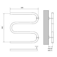 Водяной полотенцесушитель Melodia della vita Simple Polymer М-образный 50х50х1 Полирова арт-MTRSP5050PLR — фото 2, Водяные полотенцесушители