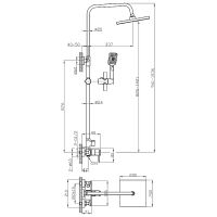 Душевая система Rossinka с термостатом Хром арт-RS50-45 — фото 2, Душевые стойки