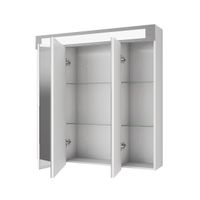 Шкаф зеркальный UNI, 80 см, 3 дверцы, 6 стеклянных полок, с подсветкой и выключателем, белый арт-99.9003 — фото 8, Зеркальные шкафы в ванную