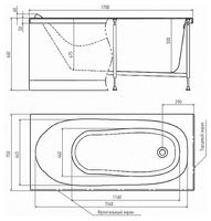Акриловая ванна Alex Baitler Nemi 170х75 без гидромассажа арт-NEMI 170*75 — фото 3, Акриловые ванны