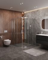 Душевой уголок CEZARES арт-MOLVENO-R-22-80+30-C-Cr-IV — фото 1, Асимметричные душевые уголки