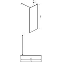 Душевая перегородка Ambassador Walk-in 80х200 профиль Черный стекло тонированное арт-15032220 — фото 3, Душевые перегородки