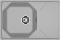 GRANFEST Мойка UNIQUE 740L 1-чаша+крыло 740*500мм серый арт.GF- арт-U-740L серый — фото 2, Кухонные мойки