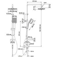 Душевая система Swedbe Hermes Черная матовая арт-5103B — фото 6, Душевые стойки