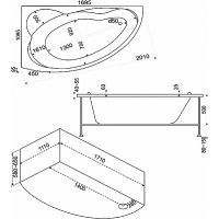 Акриловая ванна Bas Лагуна 170x110 R без гидромассажа арт-В 00020 — фото 2, Акриловые ванны