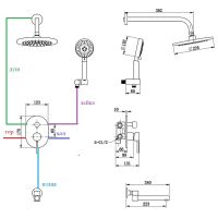 Душевая система Bronze de Luxe Scandi Бронза арт-14582BR — фото 4, Встраиваемые душевые комплекты