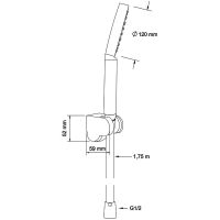 Душевой гарнитур Swedbe Hermes Черный матовый арт-5133B — фото 5, Душевые гарнитуры на держателе