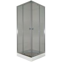 Душевой уголок Parly 80x80 профиль Хром стекло прозрачное с рисунком арт-ZQ8111 — фото 1, Квадратные душевые уголки