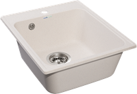 GRANFEST Мойка QUARZ 17 1-чаша 420*480мм белый арт.GF-Z- арт-17 белый — фото 2, Кухонные мойки