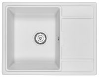 Granula- (БЕЛЫЙ), кухонная мойка, кварц арт-6503, АРКТИК — фото 1, Кухонные мойки