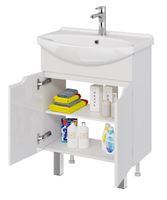 Тумба DAVID D, 65 см , подвесная/напольная,2 дверцы, белый глянец, под ум. Лагуна 65 арт-99.0403 — фото 6, Тумбы под раковину