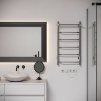 Электрический полотенцесушитель Aringa Киото 80x40 с полкой Хром арт-AR03004CH — фото 3, Электрические полотенцесушители