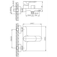 Смеситель для ванны Agger Gorgeous Хром арт-A0210000 — фото 8, Смеситель для ванны