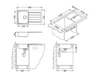 Мойка для кухни LINE MONARCH 20 COPPER 860X5001X в компл. с выпуском без сифона, арт-1068985.0 — фото 2, Кухонные мойки