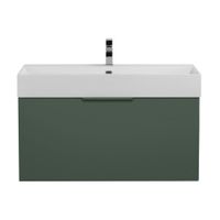 Тумба подвесная под раковину с выдвижным ящиком и внутренним ящиком CEZARES PREMIUM Verde opac арт-55405 — фото 1, Тумбы под раковину