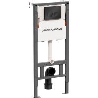 Система инсталляции для унитазов CERAMICANOVA Balance с кнопкой смыва Circle, цвет черный матовый, с арт-CN121001MB — фото 1, Инсталляции для унитазов