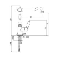 Смеситель для кухни Gattoni Retro Хром арт-6013565C0 — фото 2, Смесители для кухни