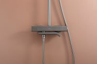 Товар: Душевая система Raglo с термостатом Графит матовый арт-R22.26.09 - фото 2 Душевая система Raglo с термостатом Графит матовый арт-R22.26.09 — фото 2, Душевые стойки