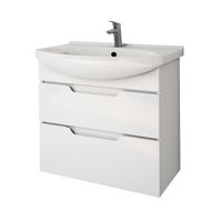 Тумба LAGUNA PLUS, 65 см, подвесная/напольная, 2 ящика, с опорами, белый глянец арт-99.0105 — фото 11, Тумбы под раковину