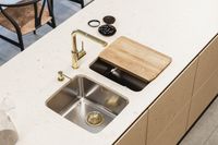 Мойка для кухни LUNO 30 SAT 90 FI 400X400 в комплекте с сифоном 1130550, арт-1129251.0 — фото 2, Кухонные мойки