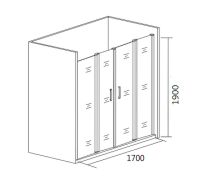Душевая дверь Good Door Cofe WTW-TD-170-C-B 170 профиль Черный стекло прозрачное арт-КФ00016 — фото 2, Раздвижные душевые двери