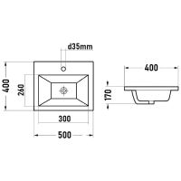 Товар: Раковина Bond 50 Белая глянцевая арт-S06-500 - фото 5 Раковина Bond 50 Белая глянцевая арт-S06-500 — фото 5, Раковины встраиваемые сверху