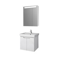 Тумба Q (D), 60 см, подвесная, 2 дверцы, белый глянец арт-99.1001 — фото 13, Тумбы под раковину