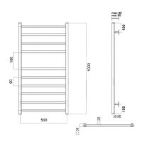 Водяной полотенцесушитель Domoterm Квадро П10 500x1000 Золото арт-КвадроП10500x1000золото — фото 2, Водяные полотенцесушители