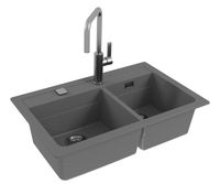 Мойка для кухни ALVEUS GRANITAL ATROX 50 CONCRETE - G81 в комплекте с сифоном 1132822, арт-1132001.0 — фото 1, Кухонные мойки